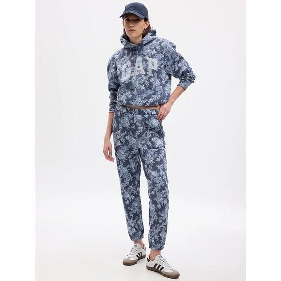 GAP X LoveShackFancy Blue Flor Jogging Lounge Pants Preppy...